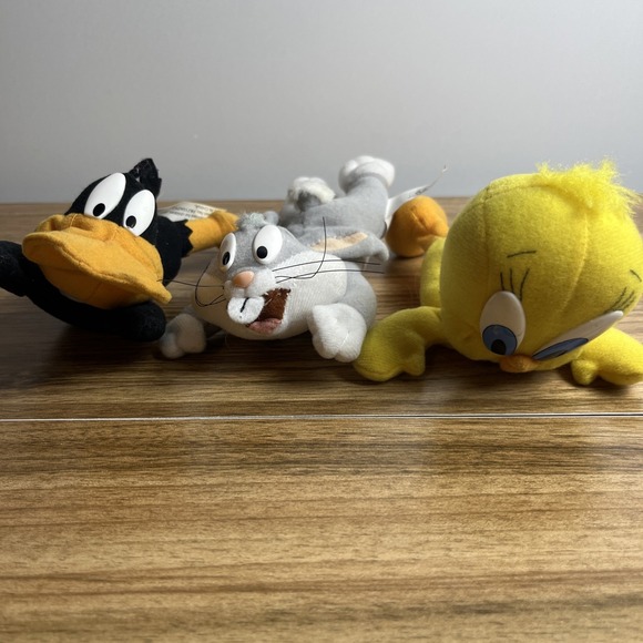 Play-By-Play Other - Vintage Looney Tunes 1997 Daffy Duck Bugs Bunny & Tweety Plush Play By Play Bean